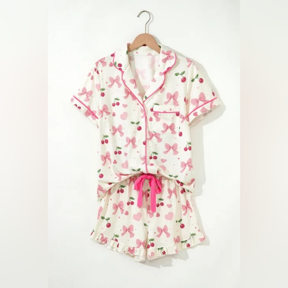 Pink Bows and Cherries Pajama Set - Picture 4 of 13